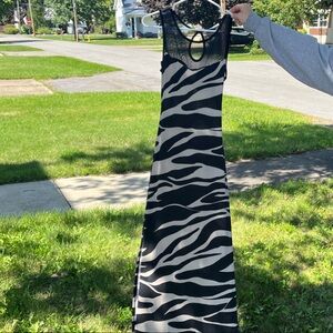 Charlotte Russe Black and White Zebra Maxi Dress